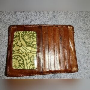 HOBO International Euro Slide Card Case Brown Leather Small Wallet